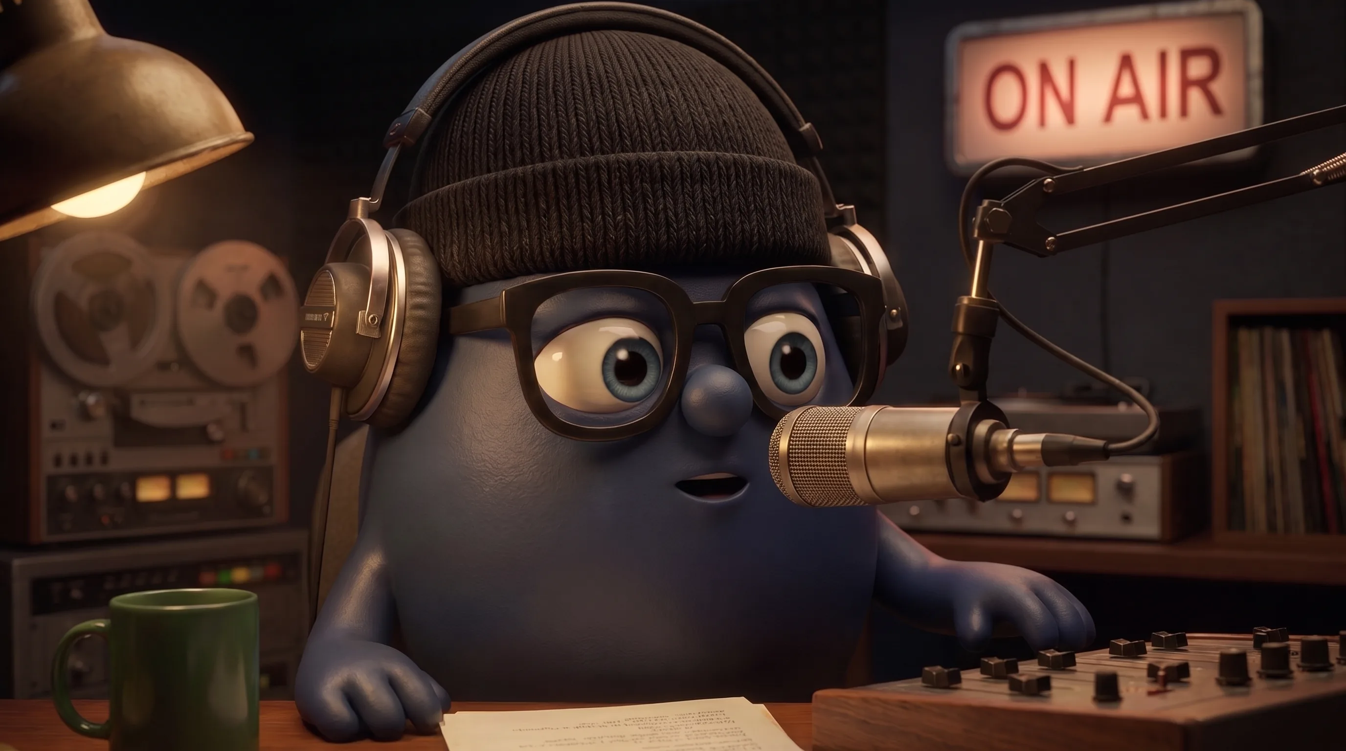 Mustikka Mikko Radio Mustikan studiossa