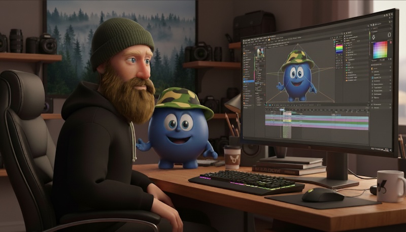 3D-malli Bombosta kotitoimistossa