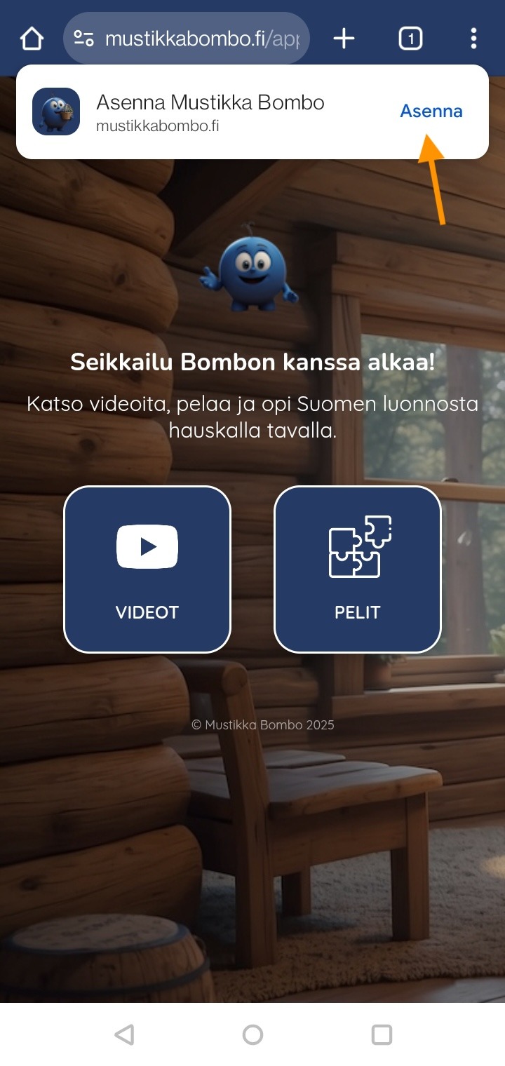 Klikkaa asenna